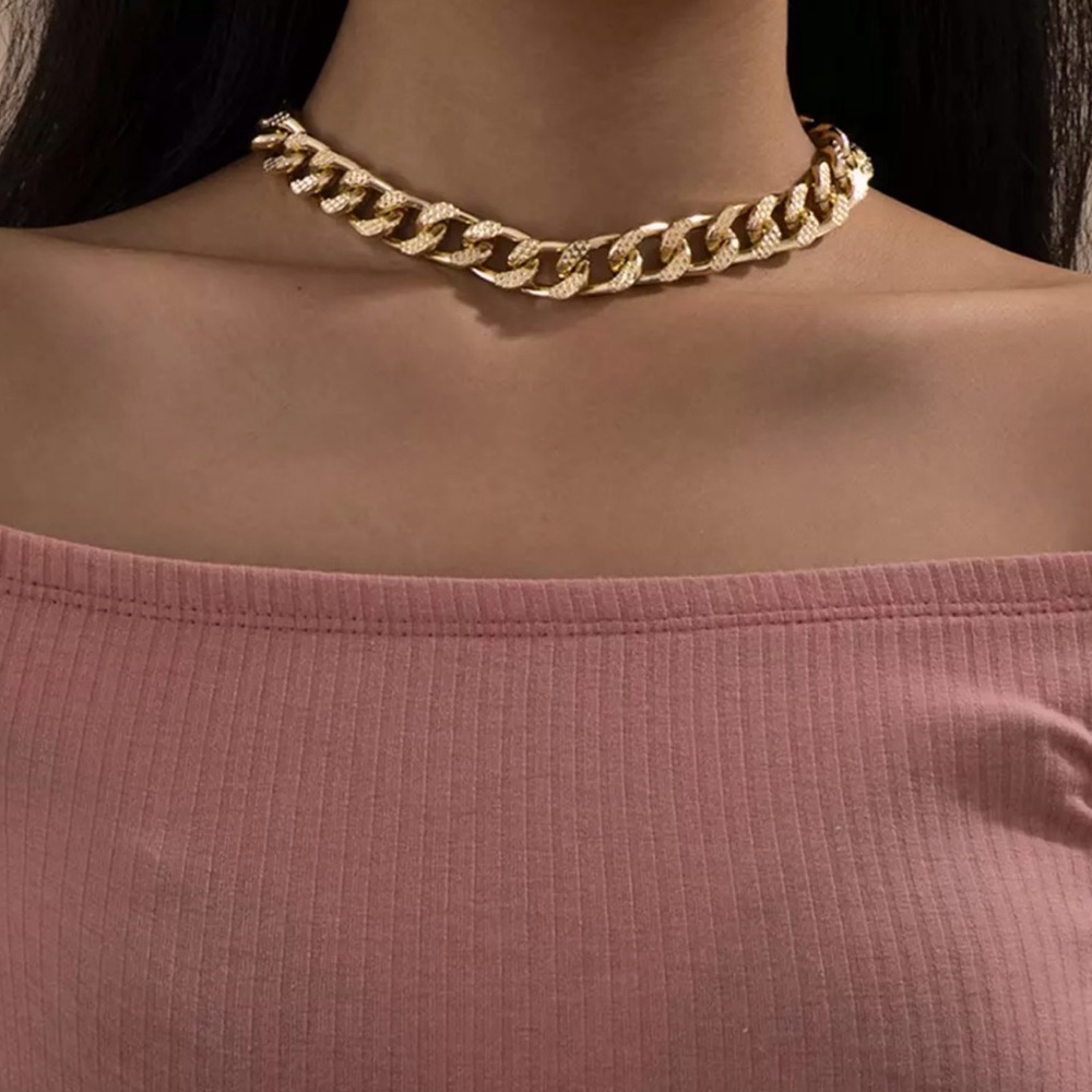 Unisex Gold Cuban Short Chain